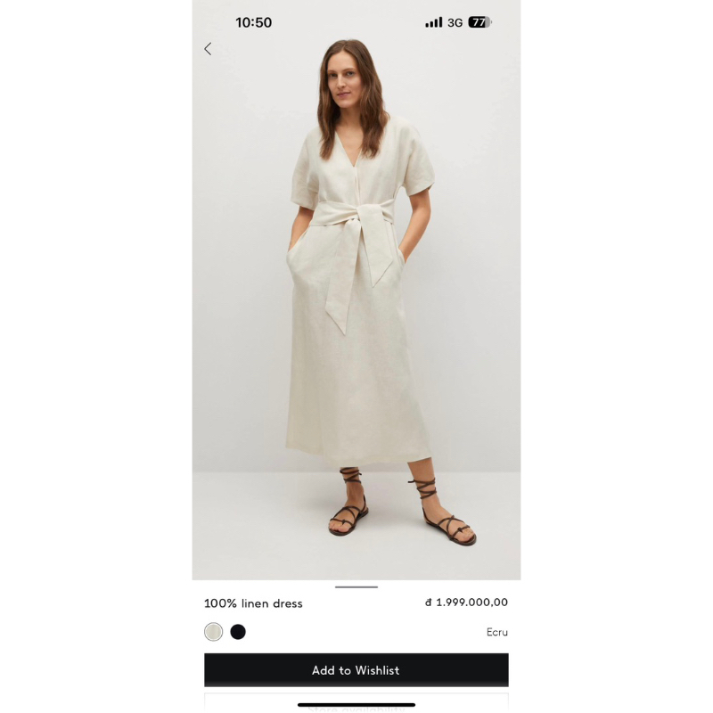 Đầm linen nhà xoài size L