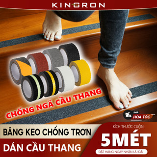 Băng dính chống trơn trượt KINGRON - Băng keo nhám dán cầu thang chống ngã dán bậc cửa, hành lang ra vào
