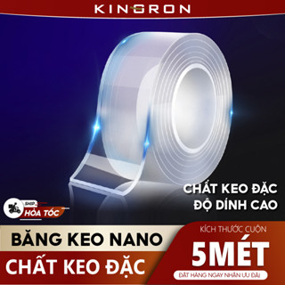 Băng keo trong suốt Acrylic 2 mặt KINGRON siêu dính, dính mọi bề mặt, treo đồ, tranh ảnh cục wifi, ổ điện tiện dụng