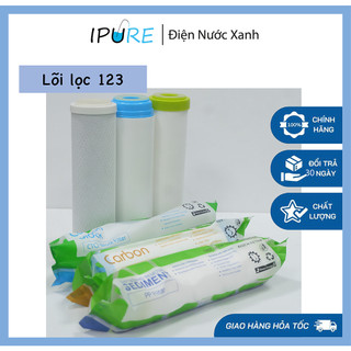 Combo 3 lõi lọc nước thô IPURE chính hãng khử màu, khử mùi, hoá chất, phèn