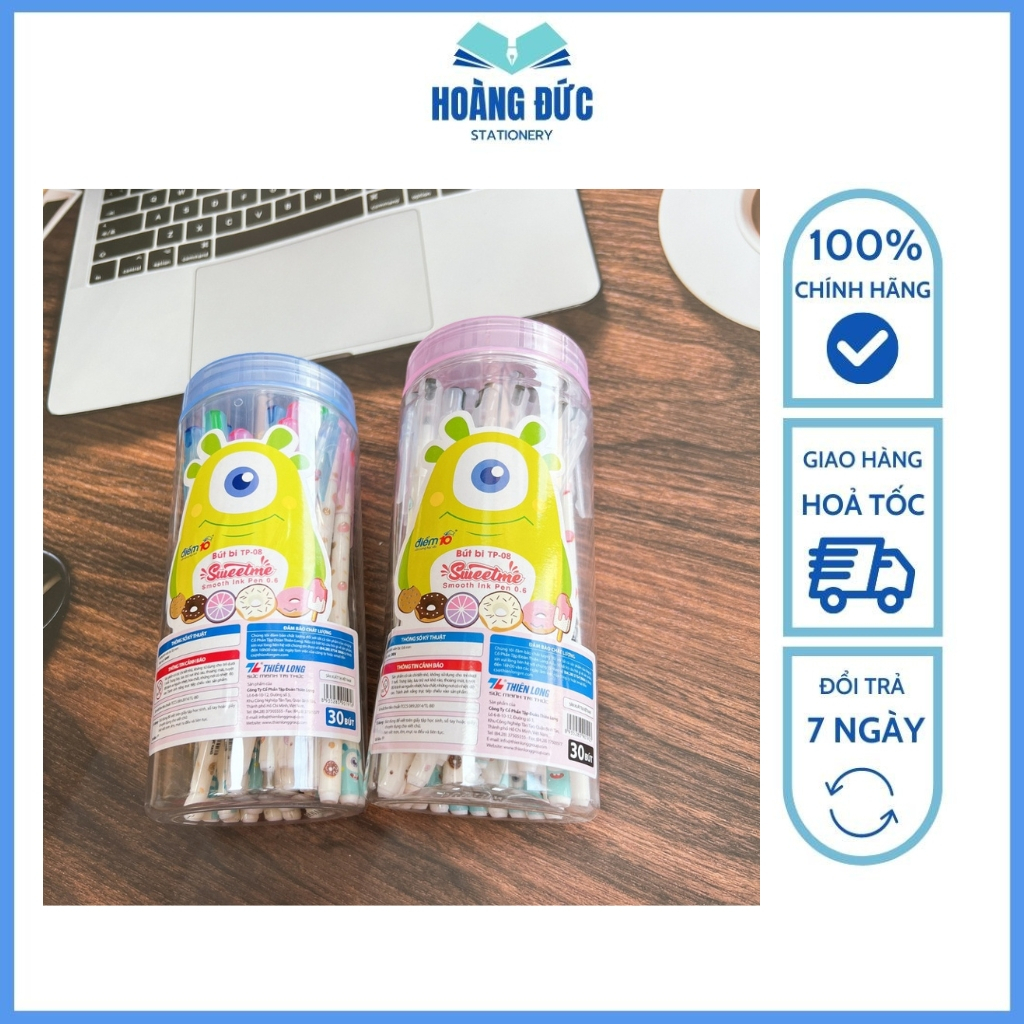 Bút nến Sweetme TP-08 - Hũ 30 Cây Bút bi Điểm 10 - Ngòi 0.6mm - Hoàng Đức