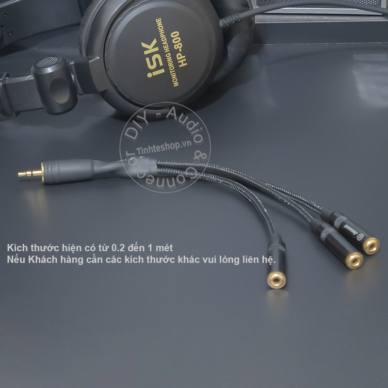 Cáp chia tai nghe 1 ra 3 DIY 0.2 đến 1 mét dùng đồng thời cho Tai nghe Loa - 3.5mm splitter cable 1 to 3