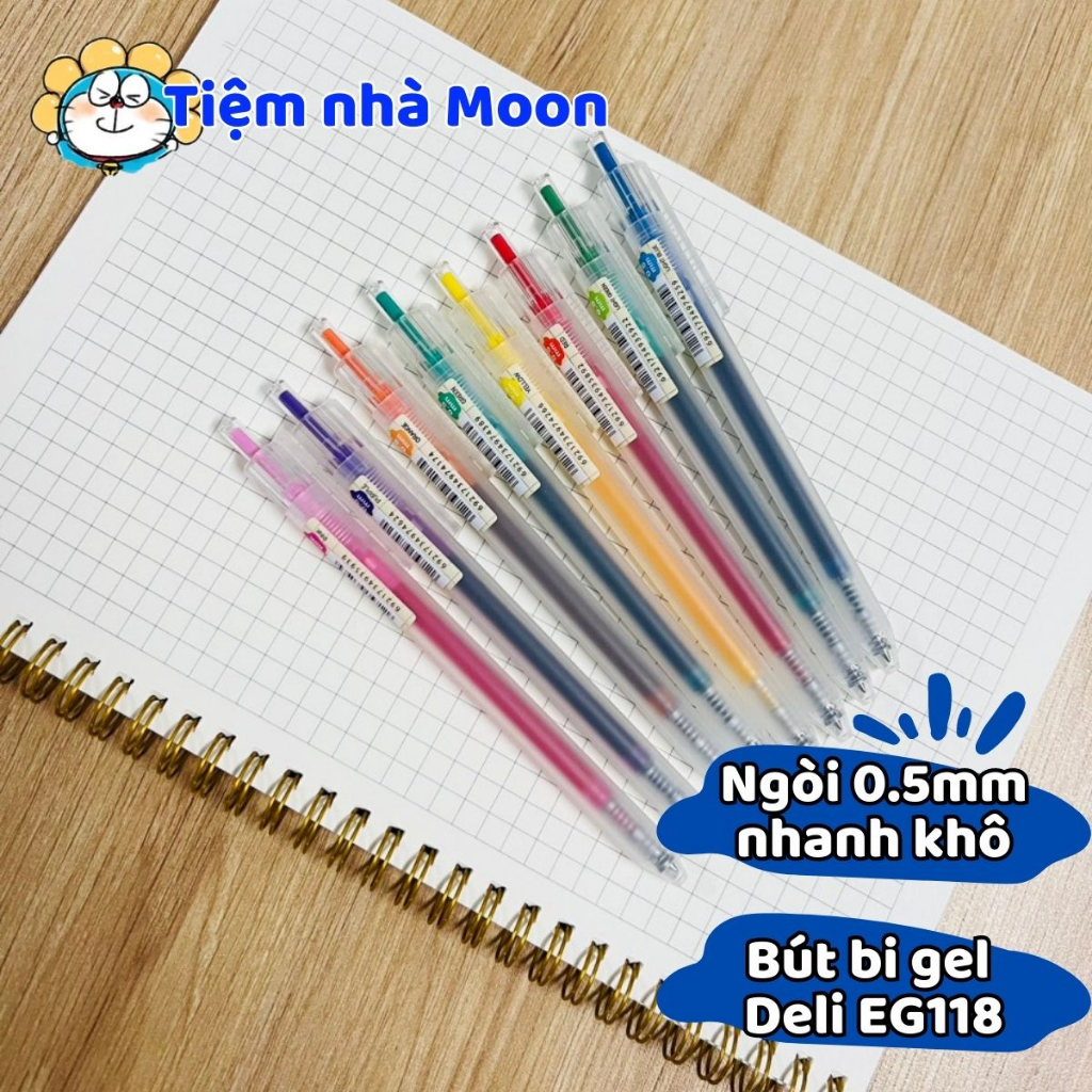 BÚT BI GEL DELI NGÒI 0.5MM ÊM TRƠN NHANH KHÔ