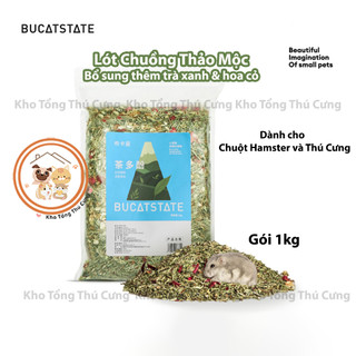  Lót chuồng trà xanh,cỏ hoa thảo mộc Bucatstate ,mùn lót thiên nhiên cho hamster,nhím,sóc,thỏ,bọ,sóc,an toàn và tốt 1kg 