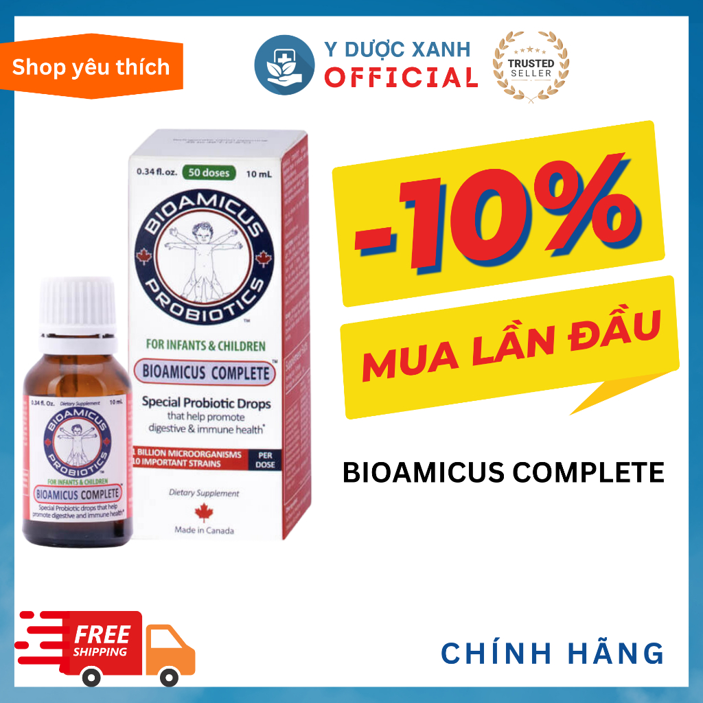 Mua  BIOAMICUS COMPLETE, 10ml, Men vi sinh 10 chủng BIOAMICUS cho bé - Y Dược Xanh