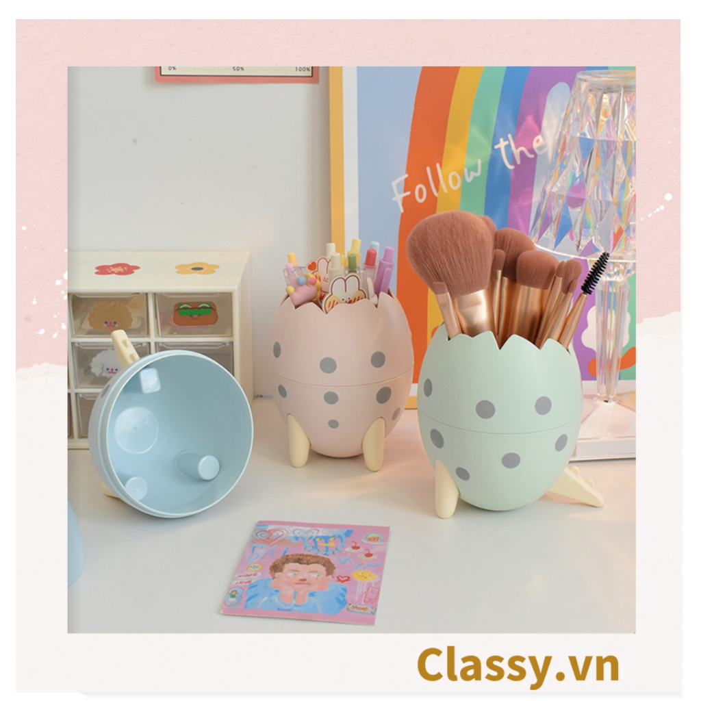 Hộp nhựa hình trứng khủng long Đựng Bút Đựng Viết, Văn Phòng Phẩm, làm thùng rác màu pastel trưng bày bàn học PK787