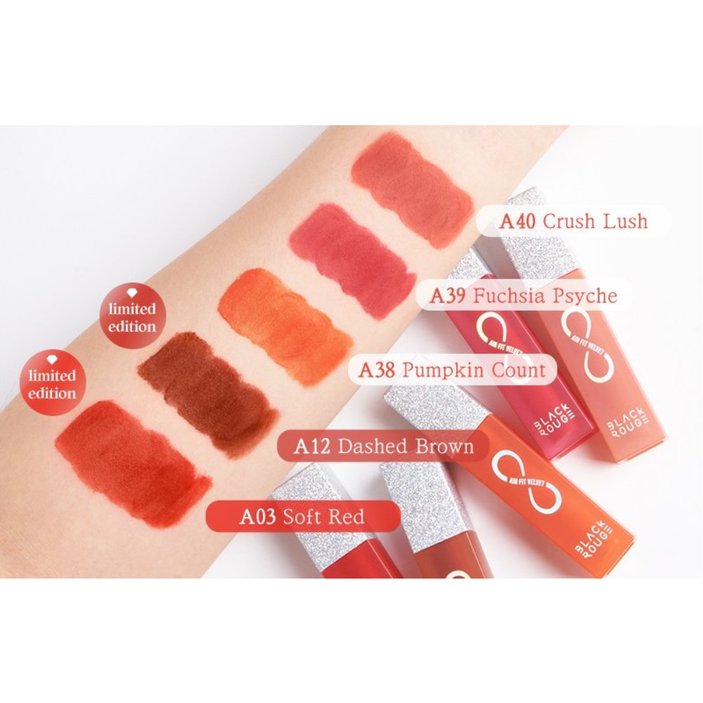 Son Kem Lỳ Black Rouge Air Fit Velvet Tint Full 9 Ver 1-2-3-4-5-6-7-8-9