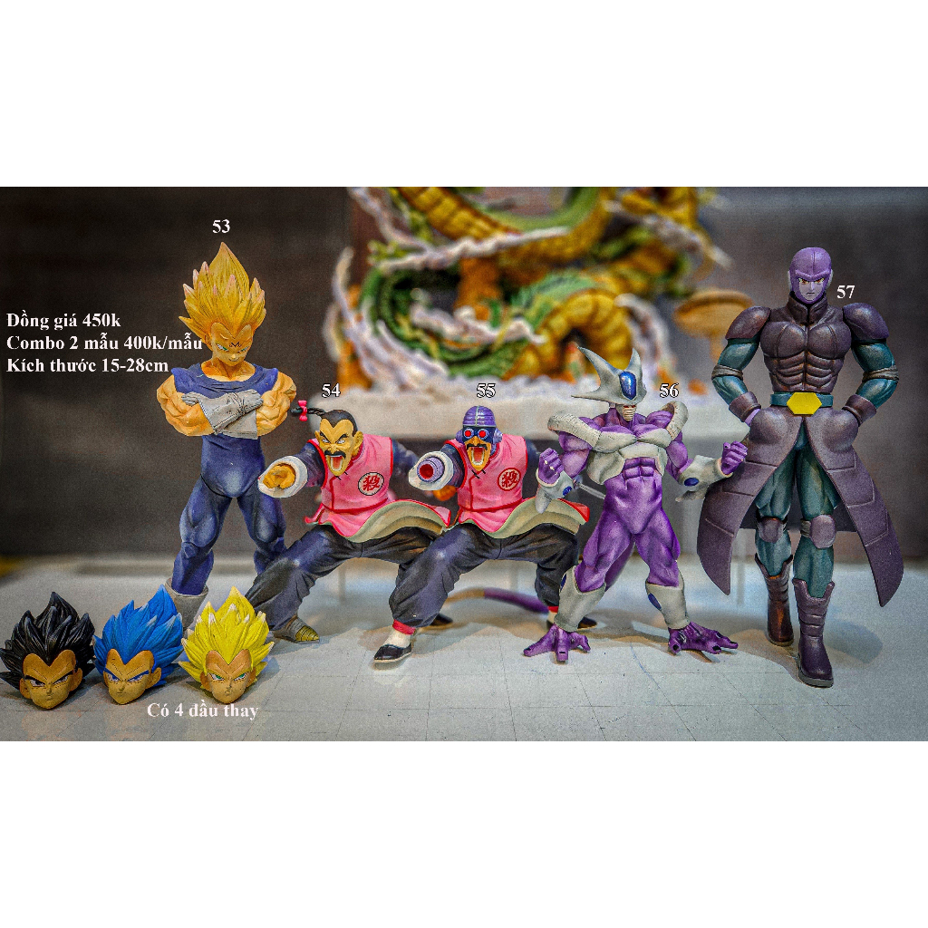 Mô hình các nhân vật Dragon ball 7 viên ngọc rồng Son Goku, Vegeta, Trunks, Gotenks, Cell, Frieza, Ma Bư