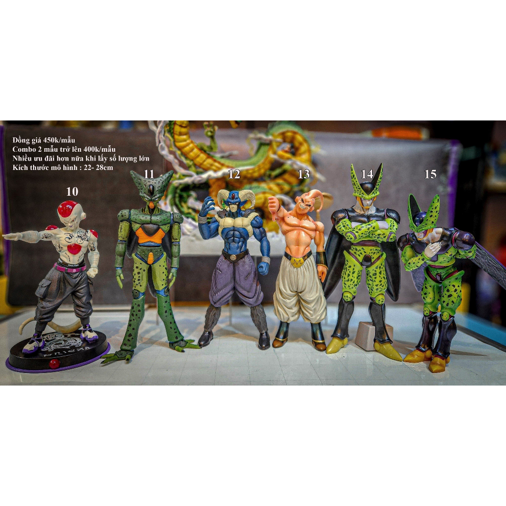 Mô hình các nhân vật Dragon ball 7 viên ngọc rồng Son Goku, Vegeta, Trunks, Gotenks, Cell, Frieza, Ma Bư