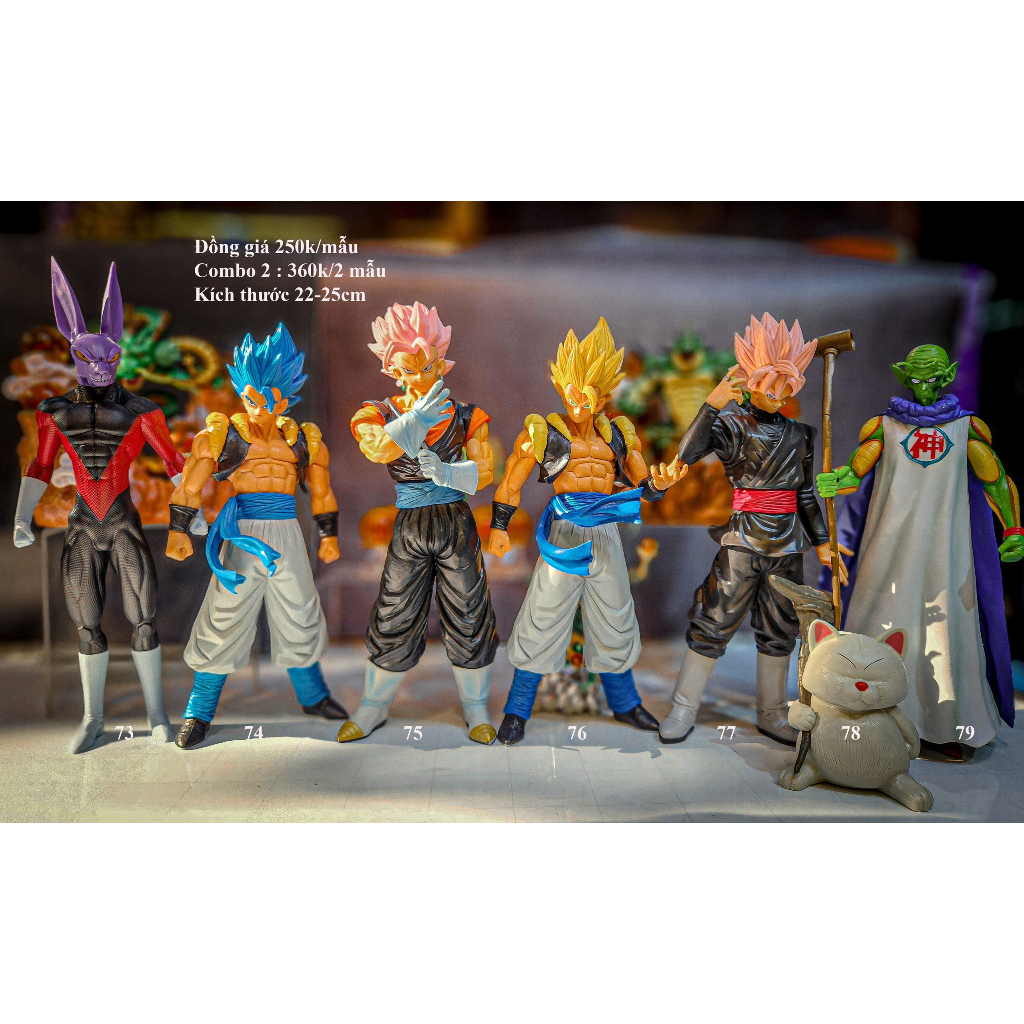 Mô hình các nhân vật Dragon ball 7 viên ngọc rồng Son Goku, Vegeta, Trunks, Gotenks, Cell, Frieza, Ma Bư