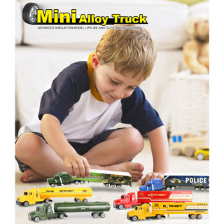 Xe đồ chơi đầu kéo container hợp kim chính hãng Die-cast, Xe đồ chơi Die-cast gập 90 độ, Diecast Container Toys
