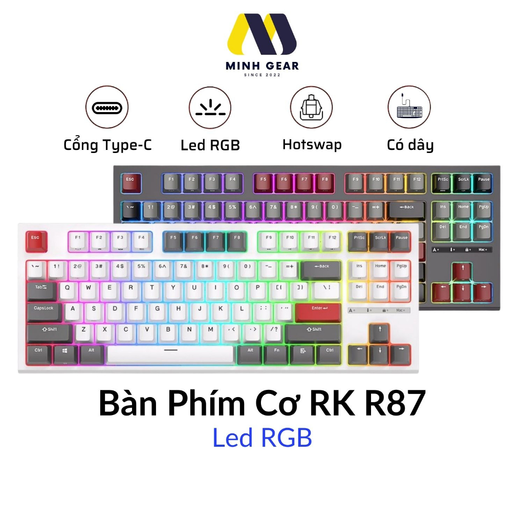RK R87 - Bàn phím cơ RK R87 Led RGB có Hotswap