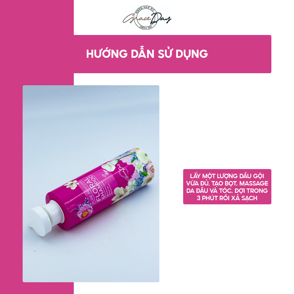 Bộ Dầu Gội - Dầu Xả GRACEDAY PURE PERFUME FLORAL SHAMPOO, CONDITIONER 500ml