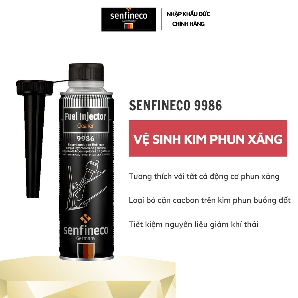 Dung dịch vệ sinh buồng đốt kim phun ô tô Senfineco 9986 Fuel Injector Cleaner dung tích 300ml