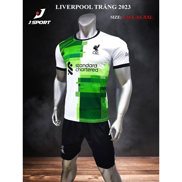 Quần áo đá banh ngắn tay liverpool trắng két 2023-chất lượng
