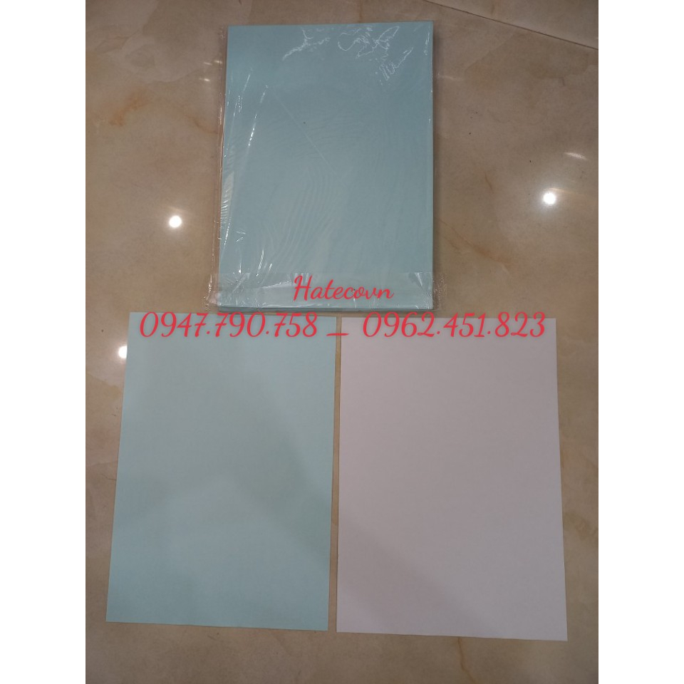 Giấy Decan/ Đề can A4 đế xanh nhám - Decal nhám Thái