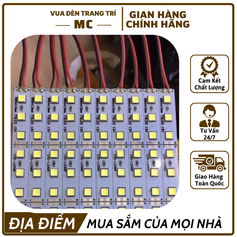 Thanh Led 12V Độ Dài 1m, Chip 5054 72 Mắt/M, Led Thanh 12V, Led Siêu Sáng - Vua Đèn Trang Trí MC