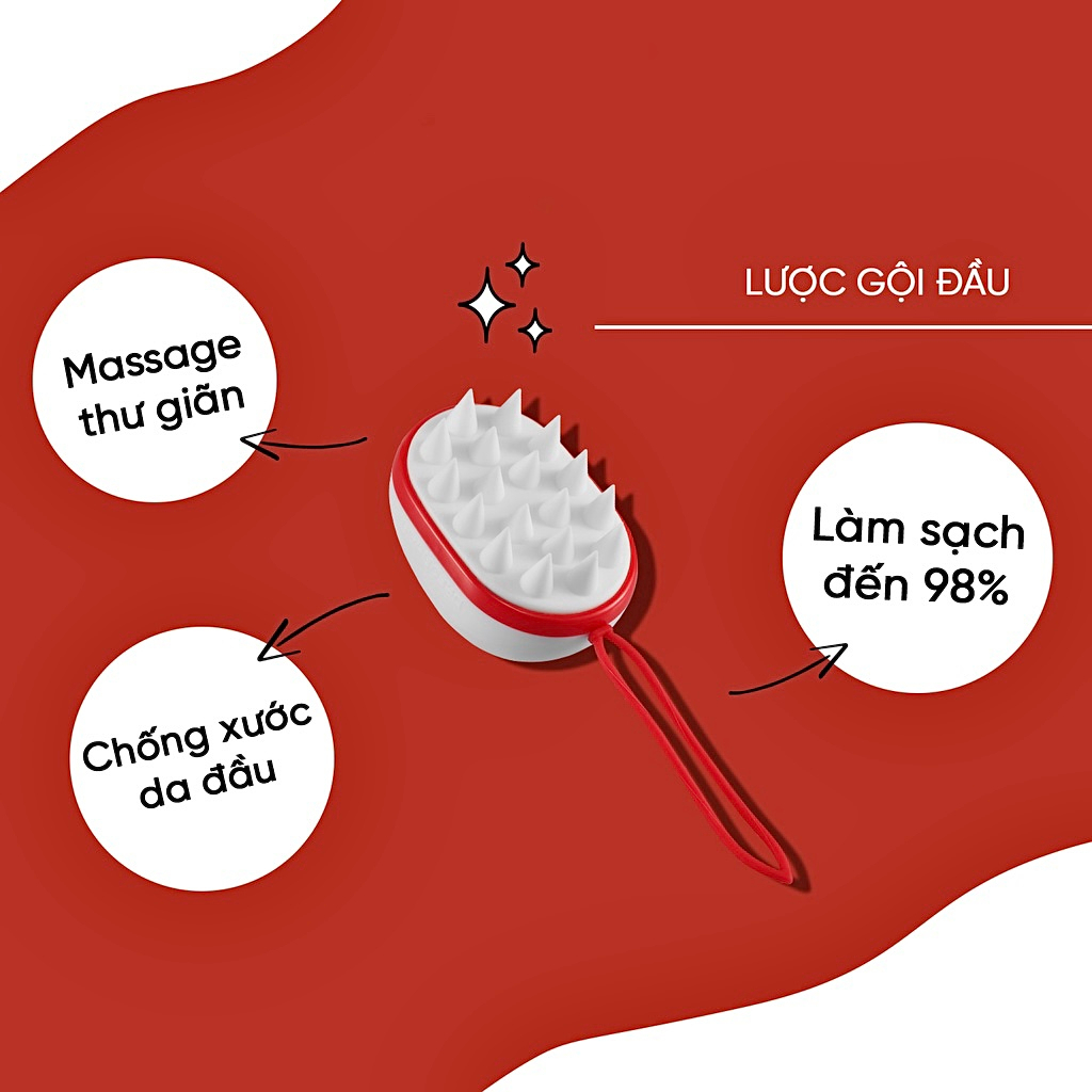 Lược gội đầu Silicon massage da đầu giảm rụng kích thích mọc tóc Dr.ForHair Cleansing Brush - ninishop
