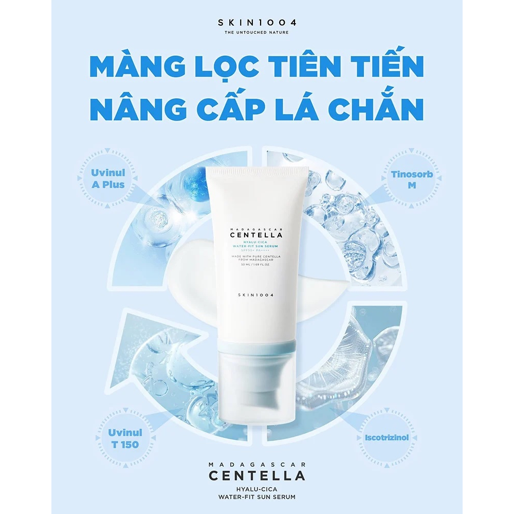 Tinh Chất Chống Nắng Dưỡng Ẩm Chuyên Sâu Skin1004 Madagascar Centella Hyalu-Cica Water-Fit Sun Serum SPF50+ PA++++ 50ml