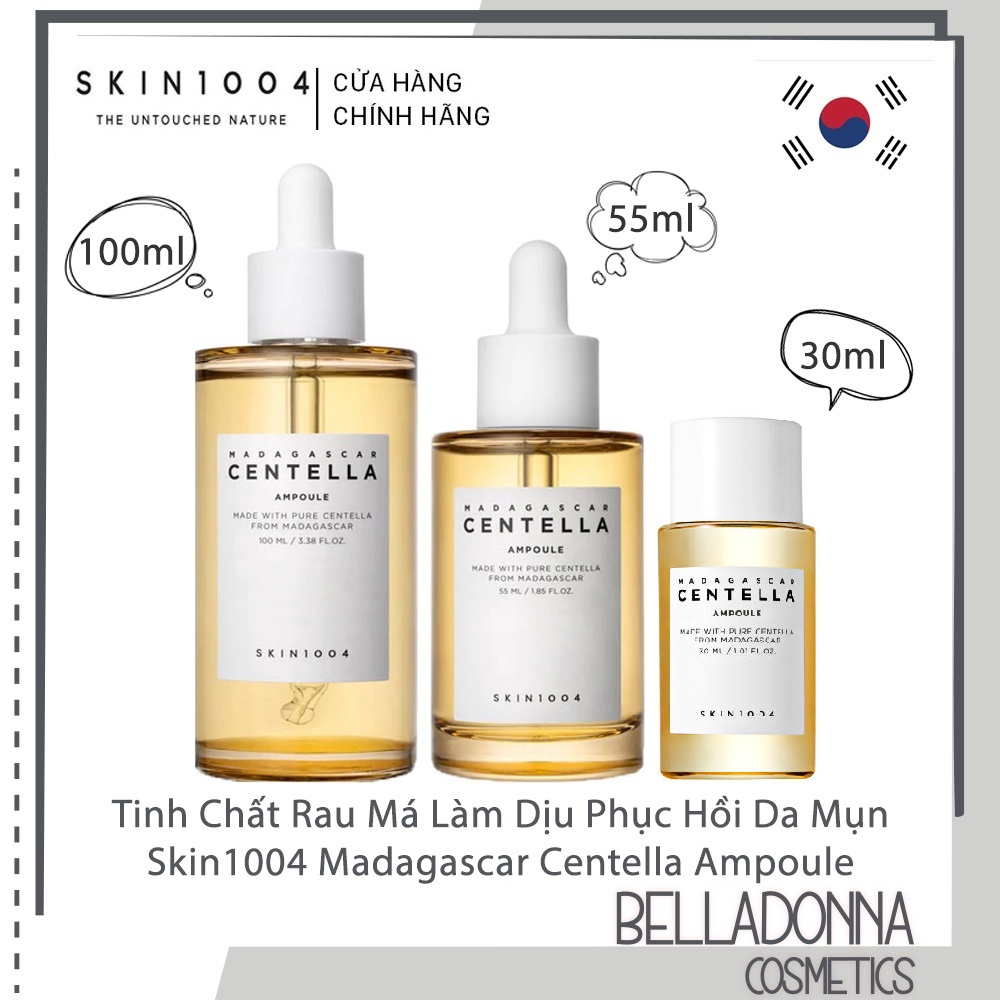 Tinh Chất Rau Má Skin1004 Madagascar Centella 100 Ampoule, Serum Rau Má Giảm Mụn, Phục Hồi Da 30ml-55ml-100ml