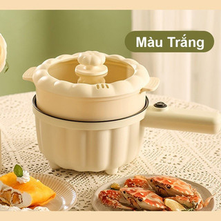 Nồi điện mini đa năng , nồi bí ngô 2 tầng kèm xửng hấp , dung tích 2l, tự động ngắt điện đa chức năng dung tích có nồi hấp