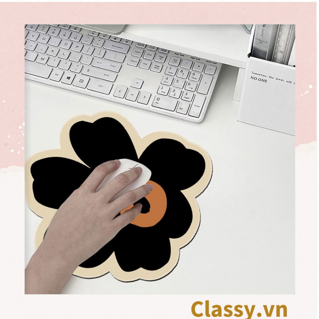 Miếng lót bàn ăn Classy hoặc bàn di chuột bằng da PU dễ vệ sinh chùi rửa, kiểu dáng bông hoa PK1513