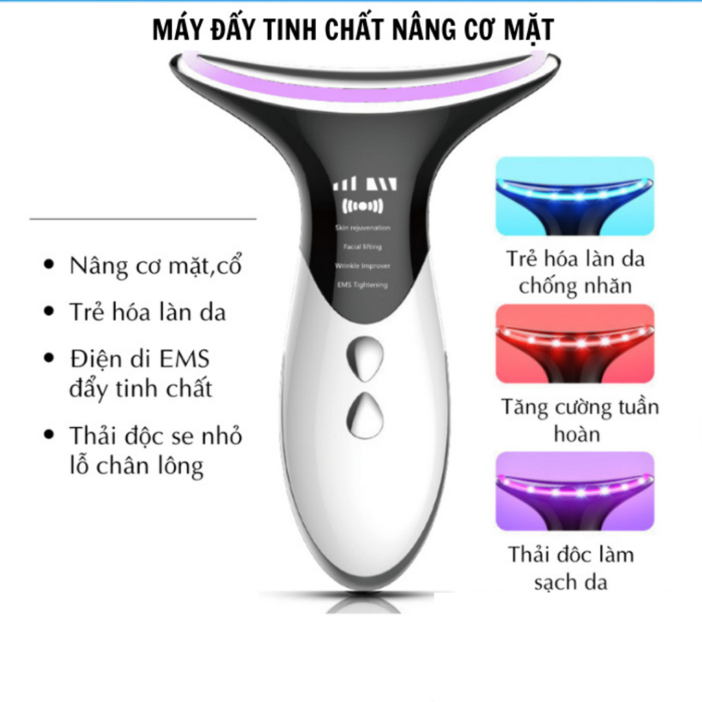 Máy đẩy tinh chất EMS 4D KOREA - Máy nâng cơ mặt kết hợp điện châm, xóa nếp nhăn và trẻ hóa làn da - Bảo hành 12 tháng
