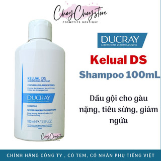 (TEM CTY) Dầu Gội Ducray Kelual DS Shampoo 100mL  Hỗ Trợ Gàu Nặng, Tiêu sừng, Giảm ngứa, Giảm đỏ