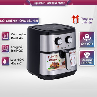 Nồi chiên không dầu 9.2 Lít nhập khẩu Nhật Bản Fujihome, Nồi chiên không khí cơ tự ngắt 9.2L,lòng chống dính tháo rời