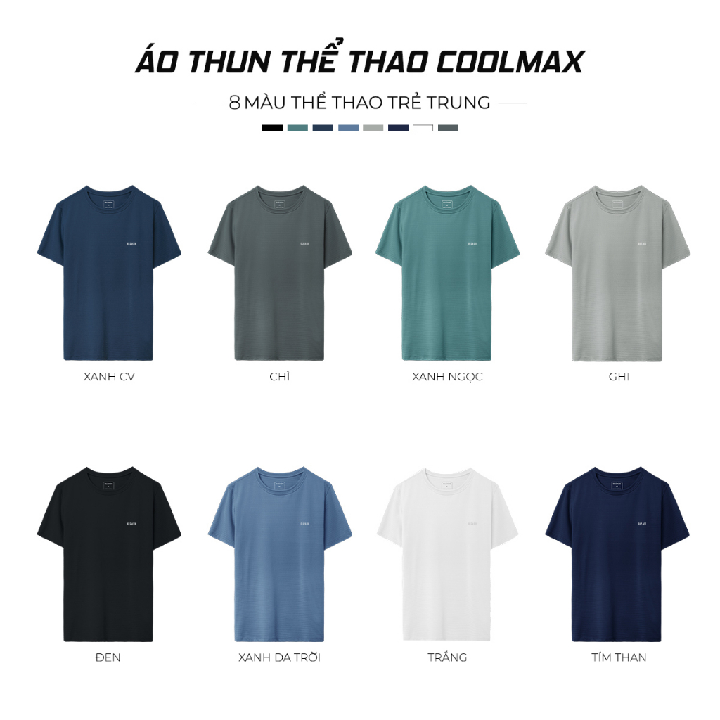 Áo thun nam thể thao Guzado cổ tròn Vải Coolmax Thể Thao Thoáng Khí Vượt Trội Co Giãn Tốt GTS02