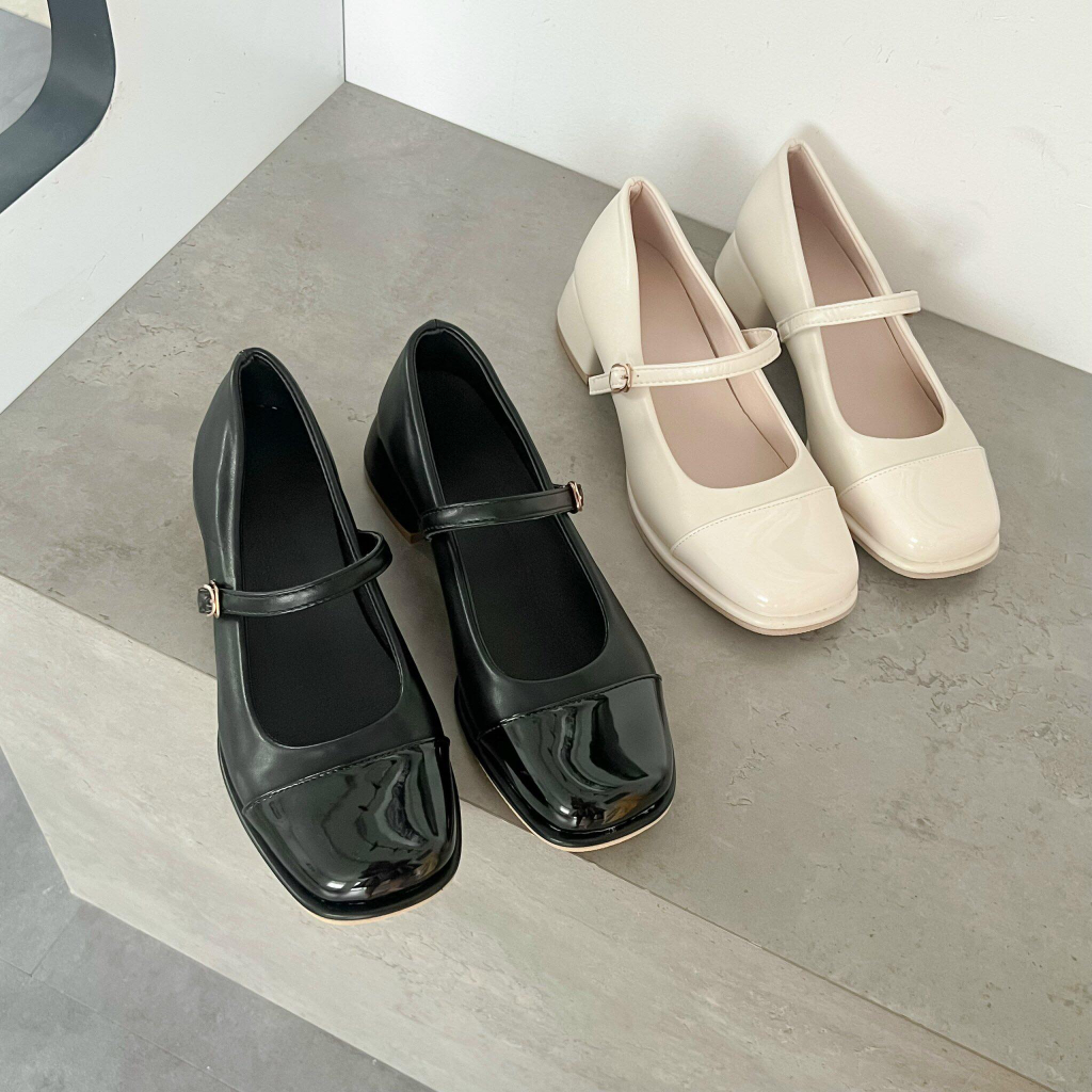 Giày búp bê nữ - C75 - GoBe - Màu đen và kem