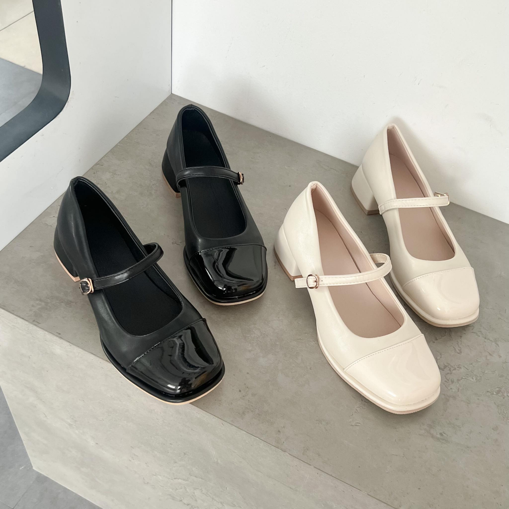 Giày búp bê nữ - C75 - GoBe - Màu đen và kem