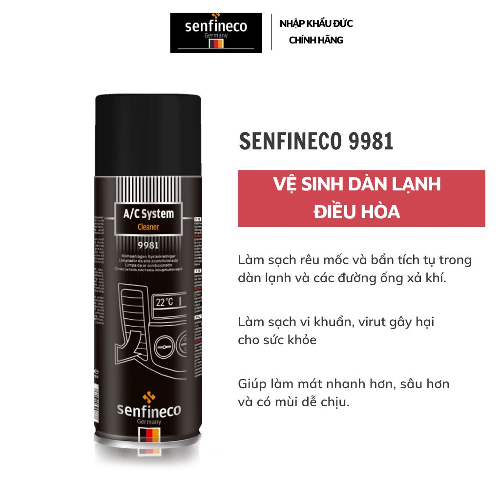 Dung Dịch Vệ Sinh Hệ Thống Dàn Lạnh - Senfineco A/C System Cleaner 9981
