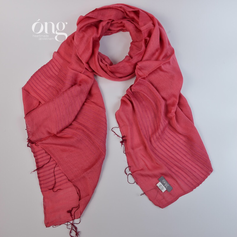 Khăn choàng mùa xuân hè - Óng silk - 75* 180 cm - 50% Silk 50% linen&cotton