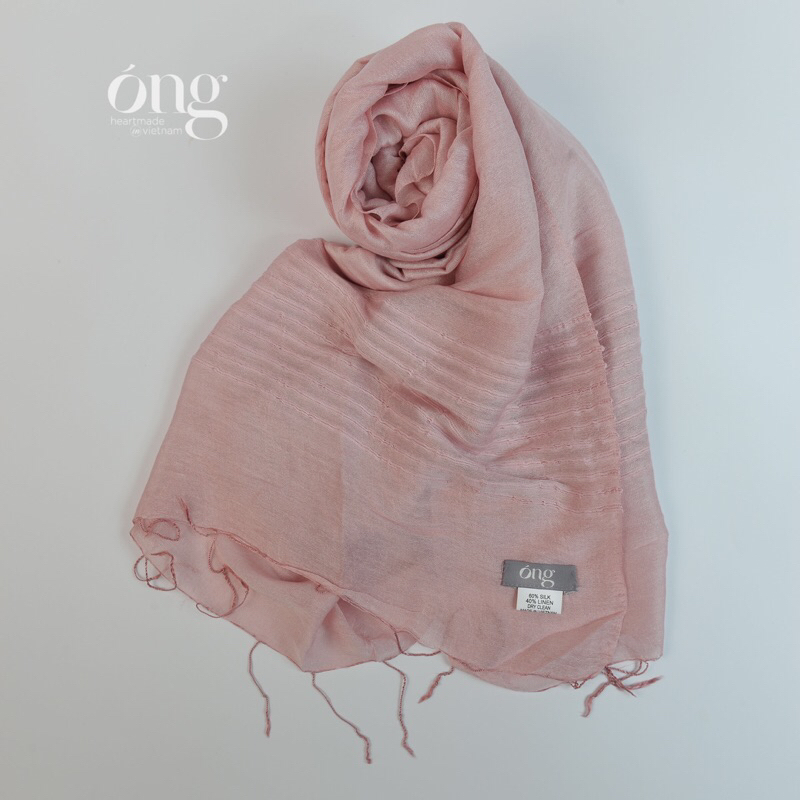 Khăn choàng mùa xuân hè - Óng silk - 75* 180 cm - 50% Silk 50% linen&cotton