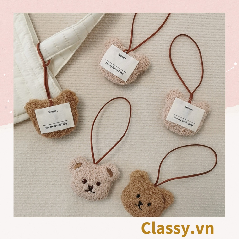 Móc khóa Classy, móc đeo điện thoại thẻ tên gắn vali mặt gấu nhiều màu, móc khóa điện thoại, sổ tay PK1518
