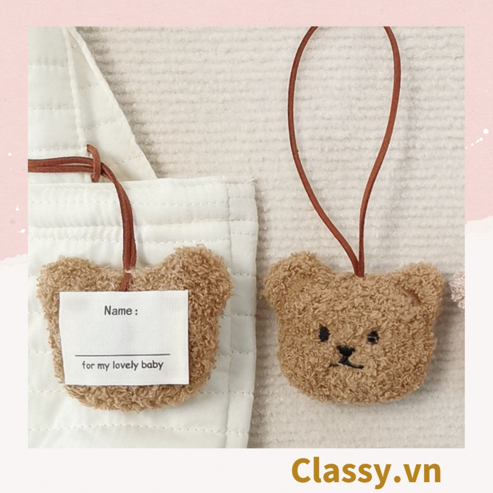 Móc khóa Classy, móc đeo điện thoại thẻ tên gắn vali mặt gấu nhiều màu, móc khóa điện thoại, sổ tay PK1518