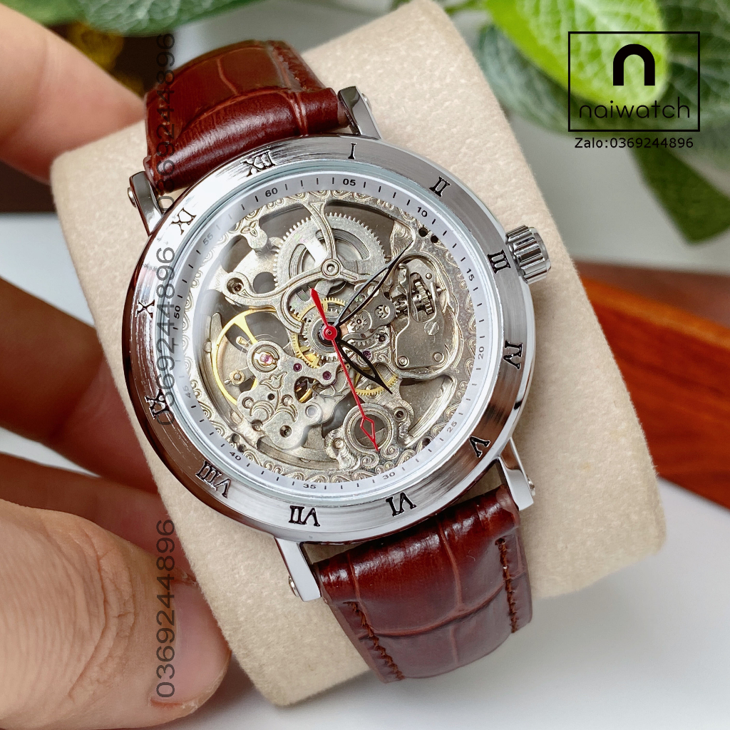 Đồng hồ nam Forsining cơ lộ máy thiết kế nhìn xuyên thấy bộ máy cơ, quan sát máy cơ chuyển động cực hấp dẫn, NaiWatch