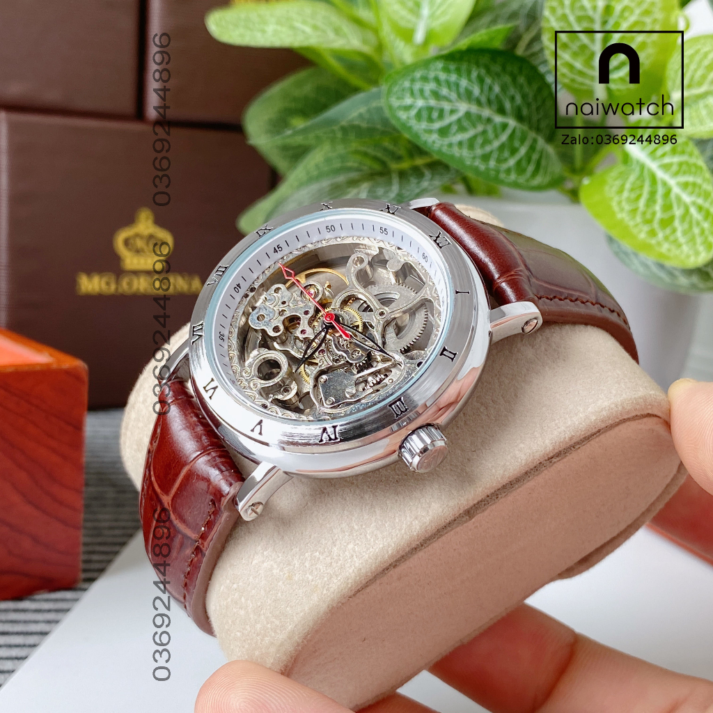 Đồng hồ nam Forsining cơ lộ máy thiết kế nhìn xuyên thấy bộ máy cơ, quan sát máy cơ chuyển động cực hấp dẫn, NaiWatch