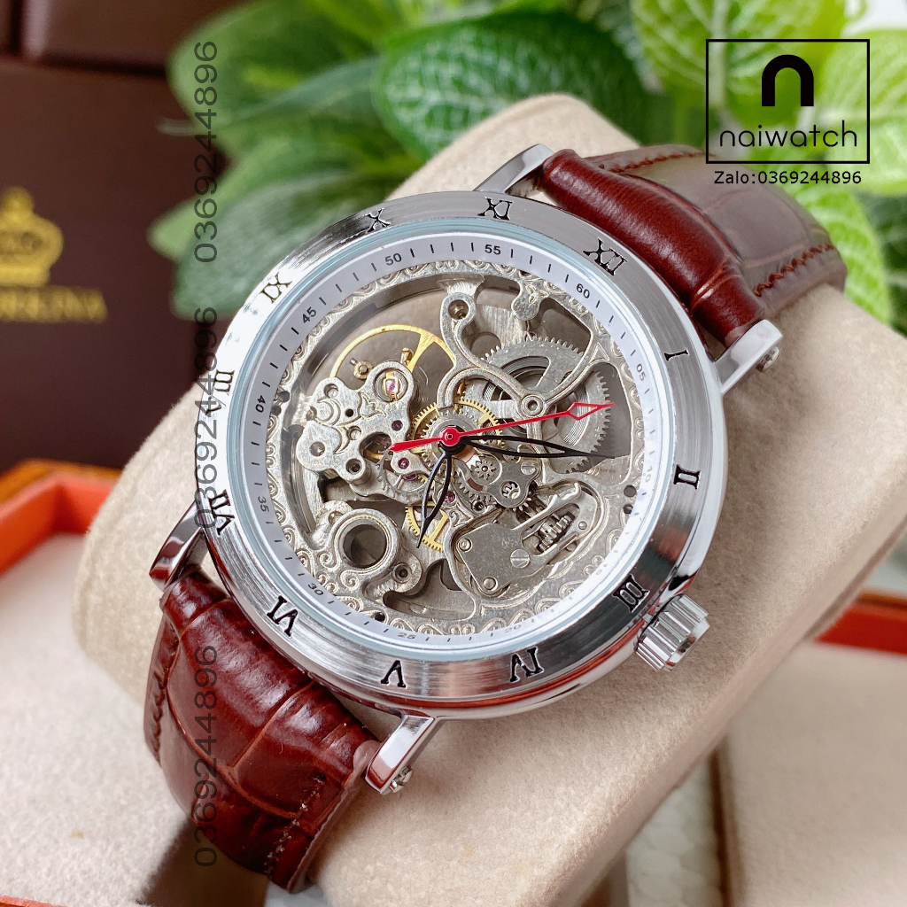 Đồng hồ nam Forsining cơ lộ máy thiết kế nhìn xuyên thấy bộ máy cơ, quan sát máy cơ chuyển động cực hấp dẫn, NaiWatch