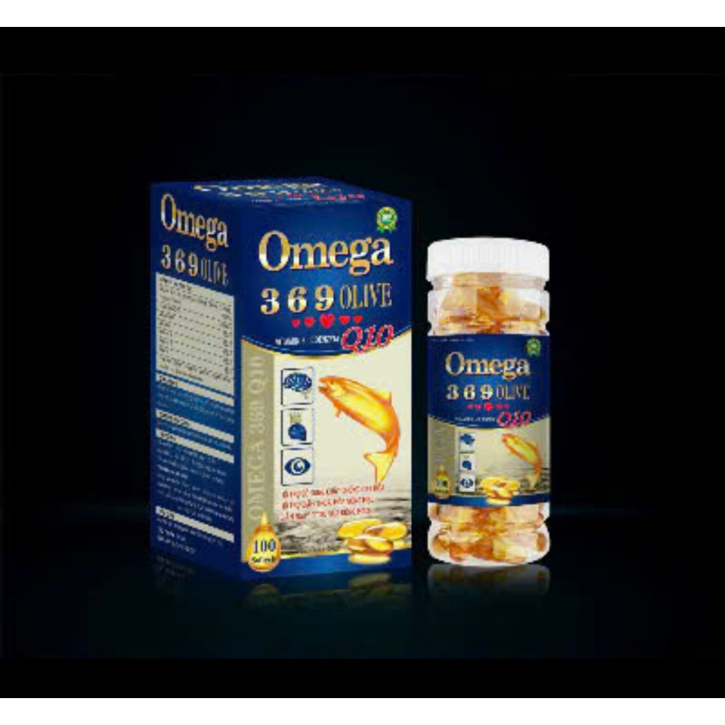 Viên sáng mắt OMEGA 3 6 9 Olive Q10 tinh dầu óc chó Hộp 100 viên giúp bổ mắt bổ tim mạch