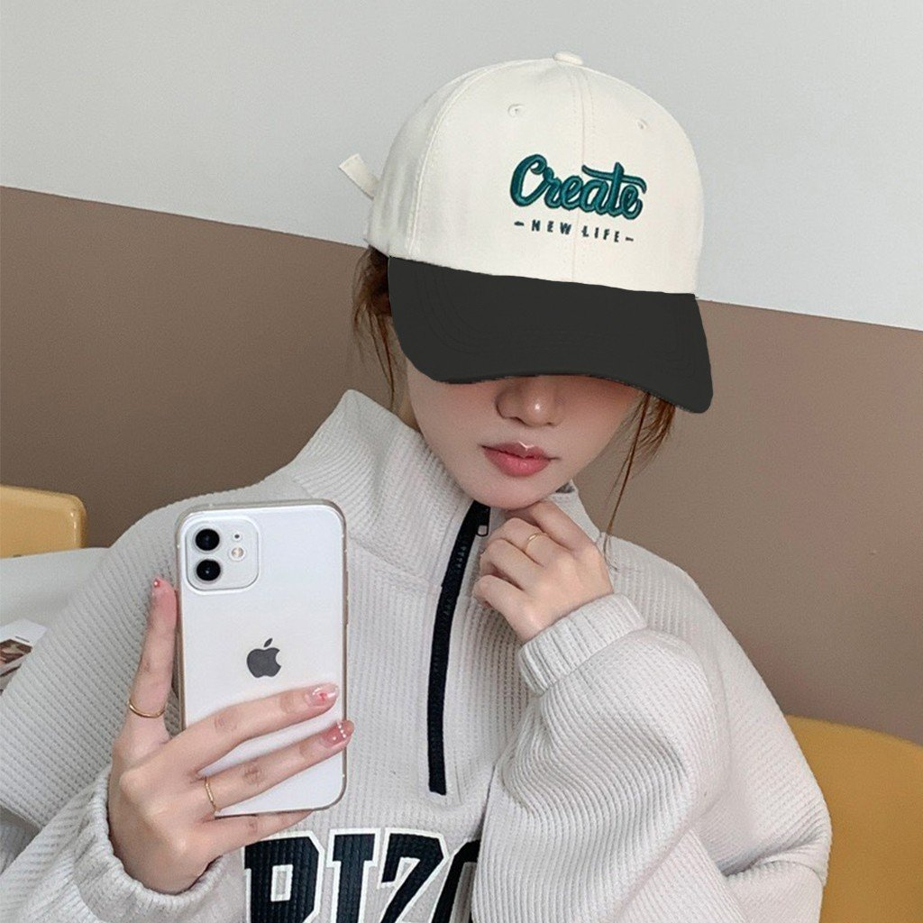 Mũ Lưỡi Trai Nón Kết Nhung phối màu Creat new life 526 Phong Cách Ulzzang
