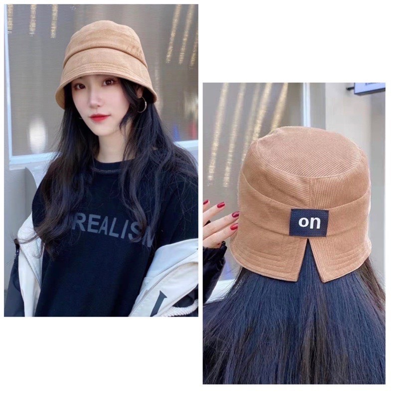 NónTai Bèo Xẻ Vành Cụp Nhiều Dáng siêu xinh 494 Chất Nhung Thêu Chữ On Thời Trang - Hata24h