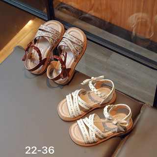 Giày sandal dây chéo thêu hoa mã 9001