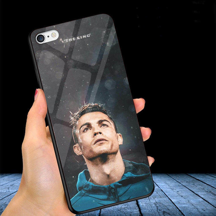 Ốp Lưng IPHONE 6,6S,6 PLUS,6S PLUS,7,8,7 PLUS,8 PLUS Mặt kính In hình Ronaldo