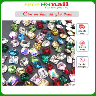 [01 viên] đá khối trang trí móng màu và hình bất kỳ shop đồ nail shop hnnail