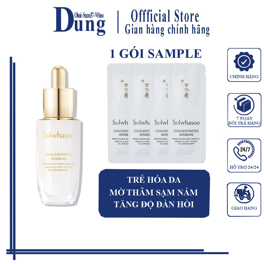 Gói Tinh chất mờ thâm nám sạm da làm trắng da nhân sâm Sulwhasoo ginseng Brightening Spot