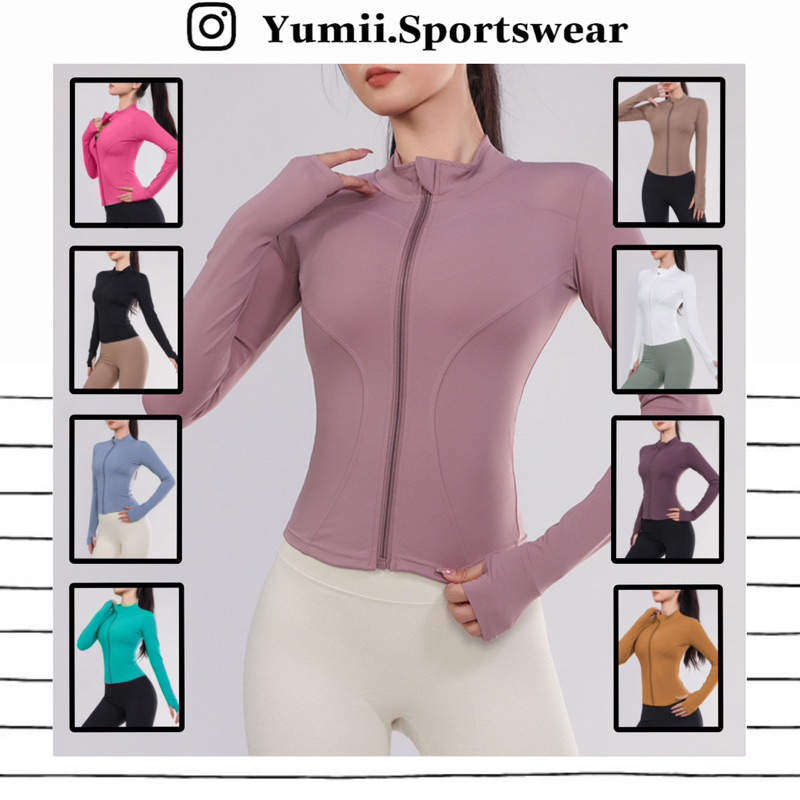 Áo Khoác Thể Thao Tập Gym Yoga Nữ - Áo Khoác Thể Thao Asea Cổ Trụ, Dáng Ôm Body, Chất Thun Mát Mềm Mịn, Co Dãn