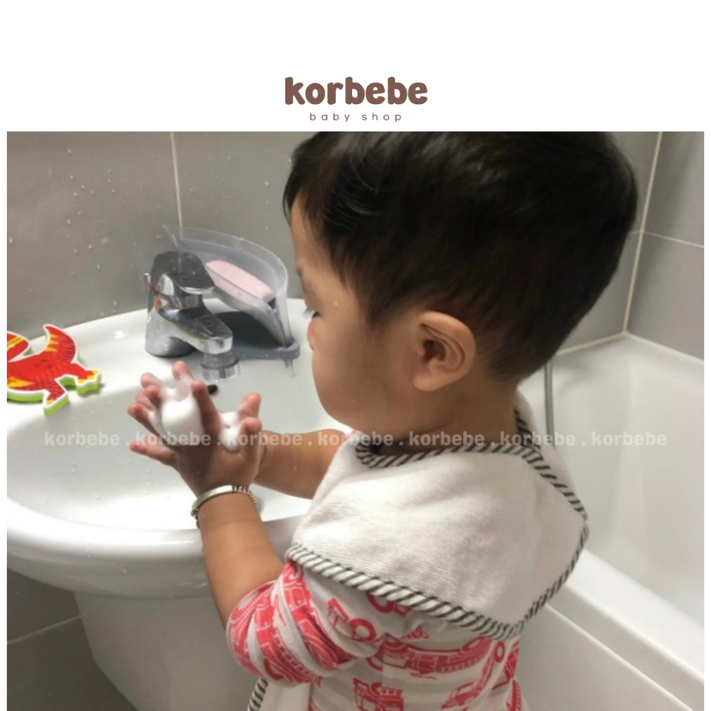 Khăn yếm 100% cotton cho bé nút cài bằng nam châm Uterus Hàn Quốc