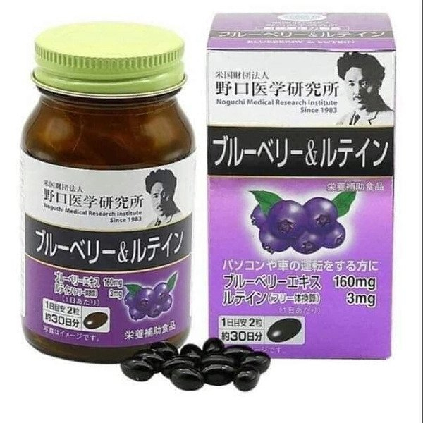 Viên uống bổ mắt việt quất Noguchi Blueberry & Lutein 60 viên nội địa Nhật Bản